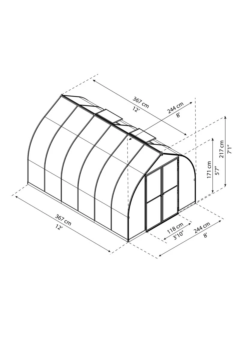 Canopia® By Palram Bella™ Greenhouse, 8' - Image 15